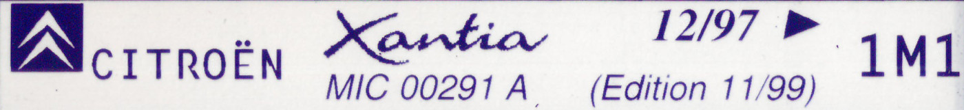 MIC00291A Catalogue pièces rechange Citroën Xantia 12/97► 11/99